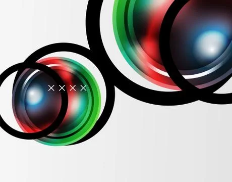 Abstract background - glossy glass bubbles, abstract sphere shapes. Vector Stock Illustration