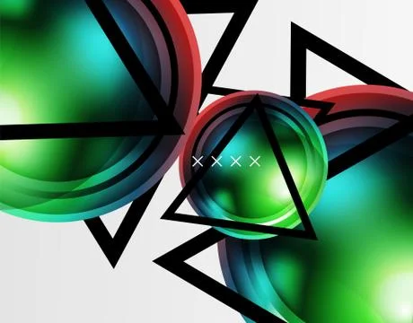 Abstract background - glossy glass bubbles, abstract sphere shapes. Vector Stock Illustration