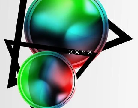 Abstract background - glossy glass bubbles, abstract sphere shapes. Vector 스톡 일러스트