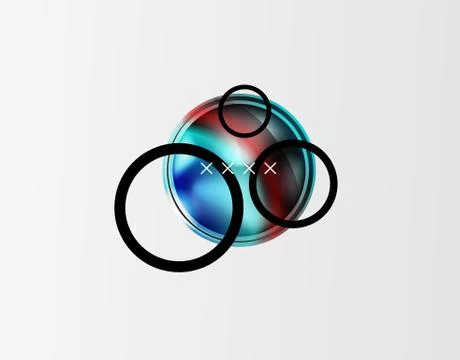 Abstract background - glossy glass bubbles, abstract sphere shapes. Vector Stock Illustration