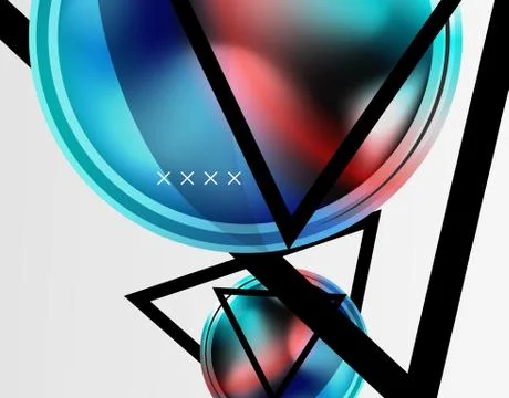 Abstract background - glossy glass bubbles, abstract sphere shapes. Vector 스톡 일러스트