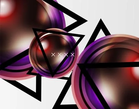 Abstract background - glossy glass bubbles, abstract sphere shapes. Vector Stock Illustration