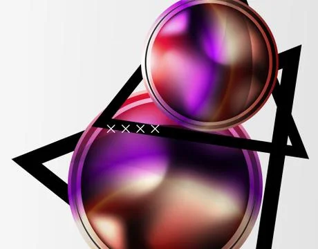 Abstract background - glossy glass bubbles, abstract sphere shapes. Vector イラスト素材