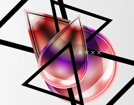 Abstract background - glossy glass bubbles, abstract sphere shapes. Vector Illustrazione stock