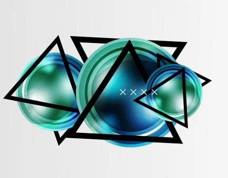 Abstract background - glossy glass bubbles, abstract sphere shapes. Vector Stock Illustration
