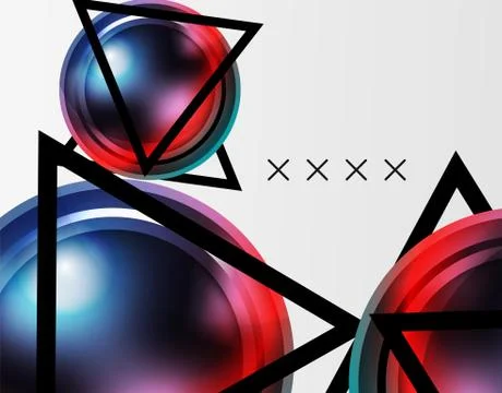 Abstract background - glossy glass bubbles, abstract sphere shapes. Vector Stock Illustration