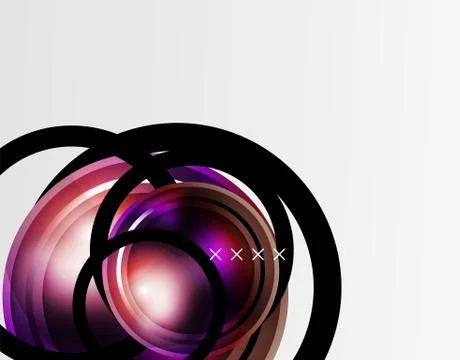 Abstract background - glossy glass bubbles, abstract sphere shapes. Vector Stock Illustration