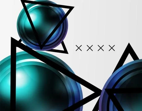 Abstract background - glossy glass bubbles, abstract sphere shapes. Vector Stock Illustration