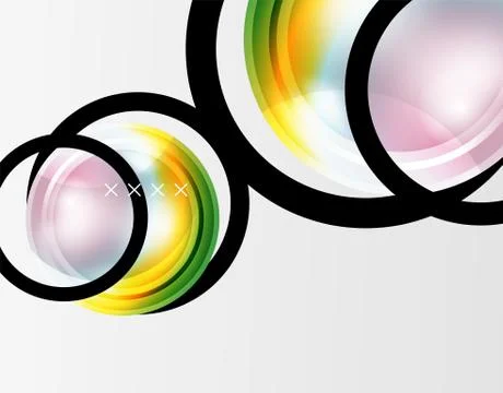 Abstract background - glossy glass bubbles, abstract sphere shapes. Vector 스톡 일러스트