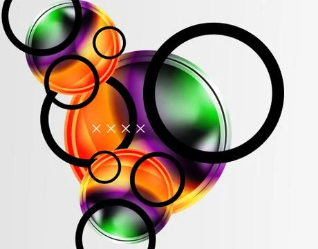 Abstract background - glossy glass bubbles, abstract sphere shapes. Vector Stock Illustration