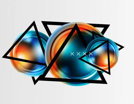Abstract background - glossy glass bubbles, abstract sphere shapes. Vector 스톡 일러스트