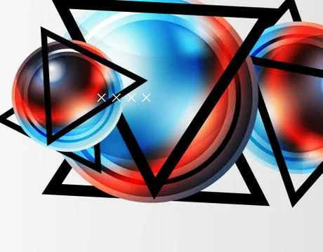 Abstract background - glossy glass bubbles, abstract sphere shapes. Vector Stockillustratie