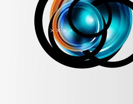 Abstract background - glossy glass bubbles, abstract sphere shapes. Vector Stock Illustration