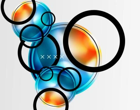 Abstract background - glossy glass bubbles, abstract sphere shapes. Vector Stock Illustration
