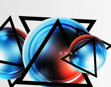 Abstract background - glossy glass bubbles, abstract sphere shapes. Vector Stock Illustration