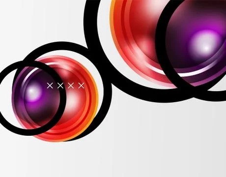 Abstract background - glossy glass bubbles, abstract sphere shapes. Vector 스톡 일러스트
