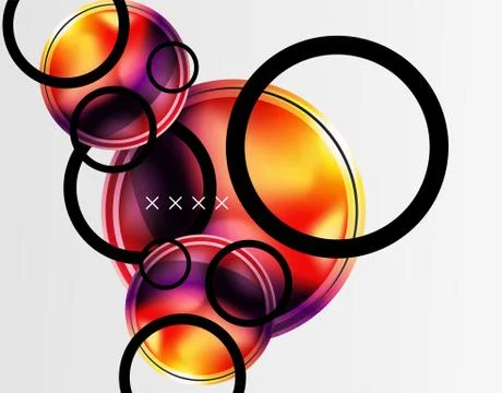 Abstract background - glossy glass bubbles, abstract sphere shapes. Vector Illustrazione stock