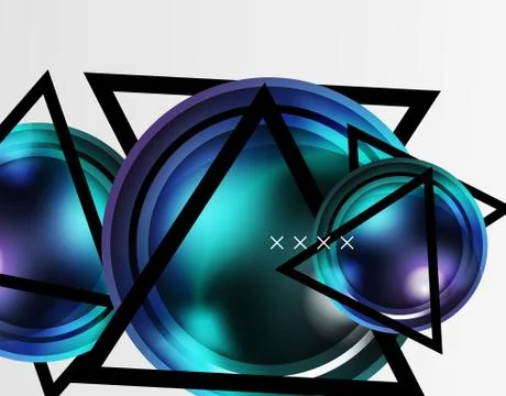Abstract background - glossy glass bubbles, abstract sphere shapes. Vector Stock Illustration