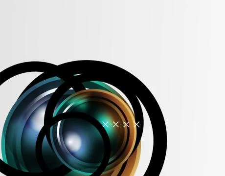 Abstract background - glossy glass bubbles, abstract sphere shapes. Vector Stock Illustration