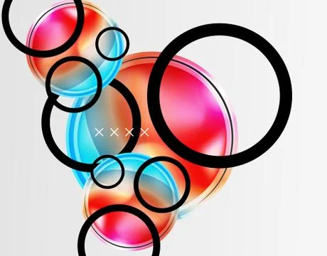 Abstract background - glossy glass bubbles, abstract sphere shapes. Vector Stock Illustration