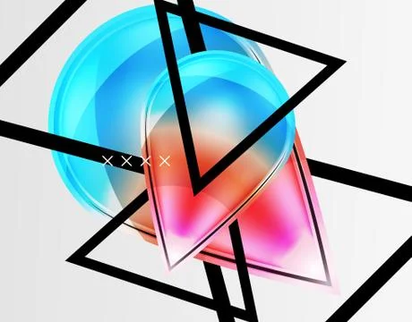 Abstract background - glossy glass bubbles, abstract sphere shapes. Vector Stock Illustration