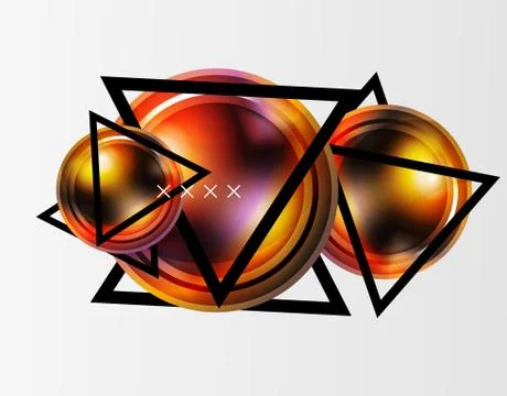 Abstract background - glossy glass bubbles, abstract sphere shapes. Vector Stock Illustration