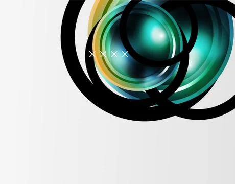 Abstract background - glossy glass bubbles, abstract sphere shapes. Vector Stock Illustration