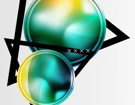 Abstract background - glossy glass bubbles, abstract sphere shapes. Vector 스톡 일러스트