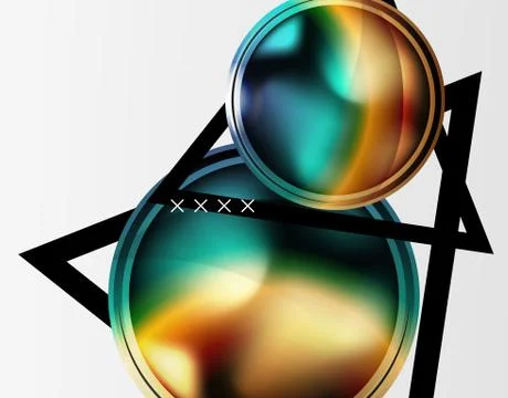 Abstract background - glossy glass bubbles, abstract sphere shapes. Vector Illustrazione stock