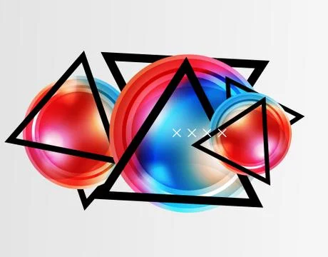 Abstract background - glossy glass bubbles, abstract sphere shapes. Vector 스톡 일러스트