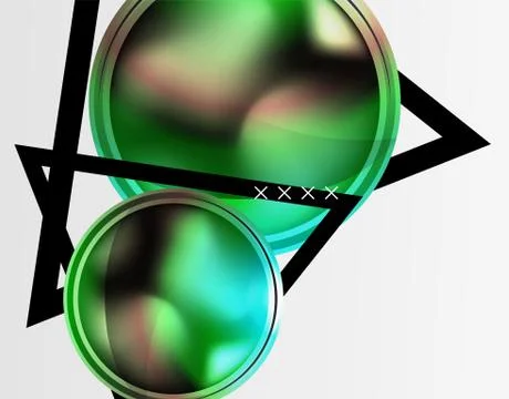 Abstract background - glossy glass bubbles, abstract sphere shapes. Vector Stock Illustration
