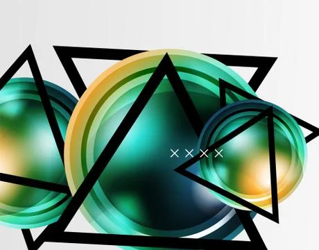 Abstract background - glossy glass bubbles, abstract sphere shapes. Vector Stock Illustration