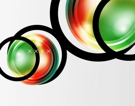 Abstract background - glossy glass bubbles, abstract sphere shapes. Vector 스톡 일러스트