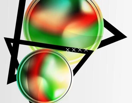 Abstract background - glossy glass bubbles, abstract sphere shapes. Vector Stock Illustration