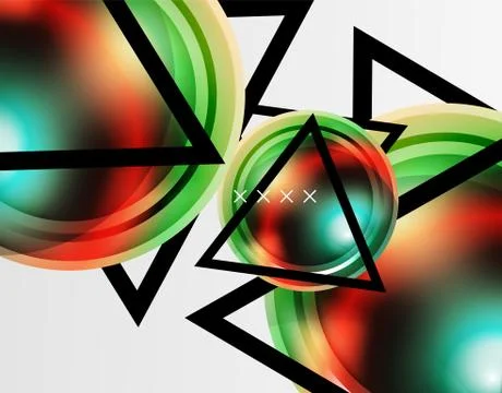 Abstract background - glossy glass bubbles, abstract sphere shapes. Vector Stock Illustration
