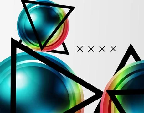 Abstract background - glossy glass bubbles, abstract sphere shapes. Vector Stock Illustration