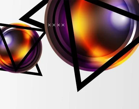 Abstract background - glossy glass bubbles, abstract sphere shapes. Vector Stock Illustration