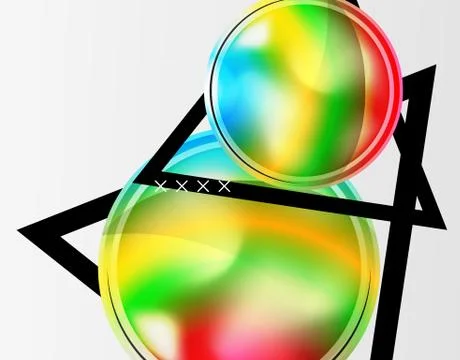 Abstract background - glossy glass bubbles, abstract sphere shapes. Vector Illustrazione stock
