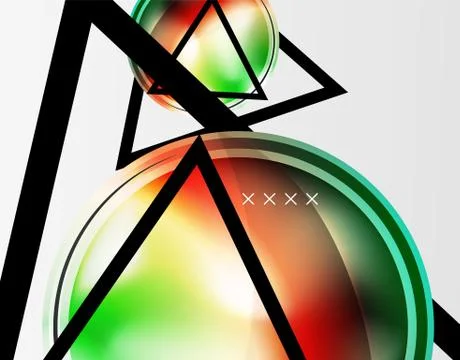 Abstract background - glossy glass bubbles, abstract sphere shapes. Vector Stock Illustration