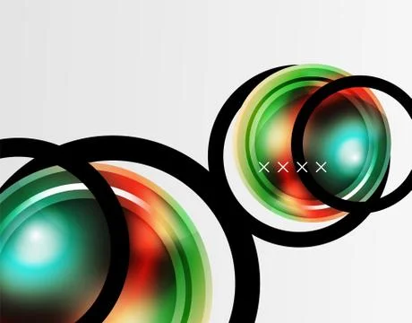 Abstract background - glossy glass bubbles, abstract sphere shapes. Vector Stock Illustration