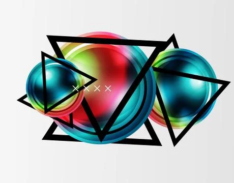 Abstract background - glossy glass bubbles, abstract sphere shapes. Vector Stock Illustration