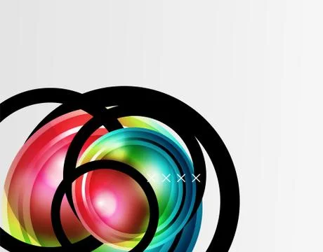 Abstract background - glossy glass bubbles, abstract sphere shapes. Vector Stock Illustration