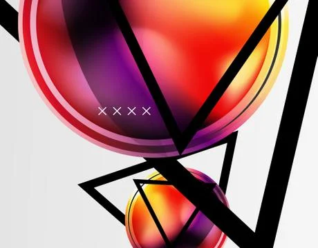 Abstract background - glossy glass bubbles, abstract sphere shapes. Vector Illustrazione stock