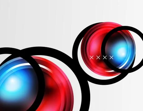 Abstract background - glossy glass bubbles, abstract sphere shapes. Vector Stock Illustration