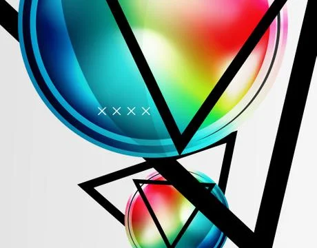 Abstract background - glossy glass bubbles, abstract sphere shapes. Vector 스톡 일러스트