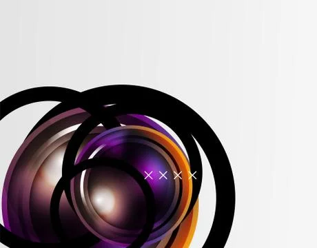 Abstract background - glossy glass bubbles, abstract sphere shapes. Vector Illustrazione stock