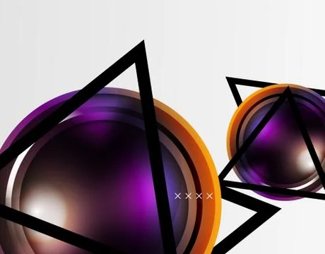 Abstract background - glossy glass bubbles, abstract sphere shapes. Vector Stock Illustration