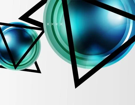 Abstract background - glossy glass bubbles, abstract sphere shapes. Vector 스톡 일러스트