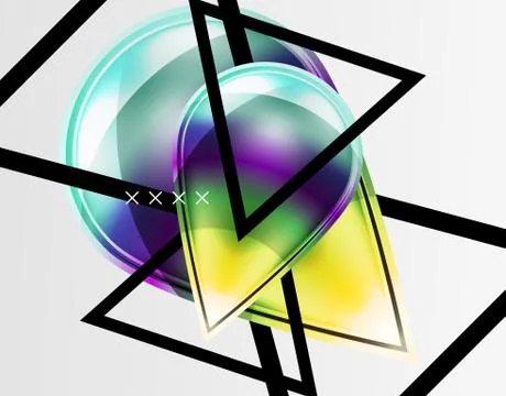 Abstract background - glossy glass bubbles, abstract sphere shapes. Vector Illustrazione stock