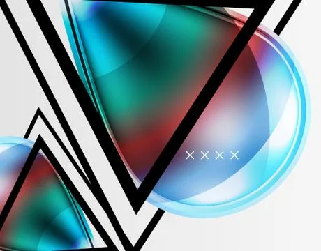 Abstract background - glossy glass bubbles, abstract sphere shapes. Vector Stock Illustration